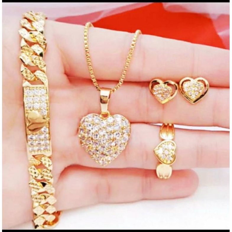 Set perhiasan xuping love love gold