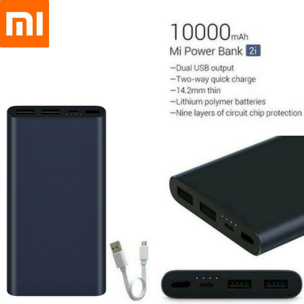 PowerBank Xiaomi Mi PRO 2i 10000mAh Power bank mi 2i 2 Port USB 10000 mah Micro Usb