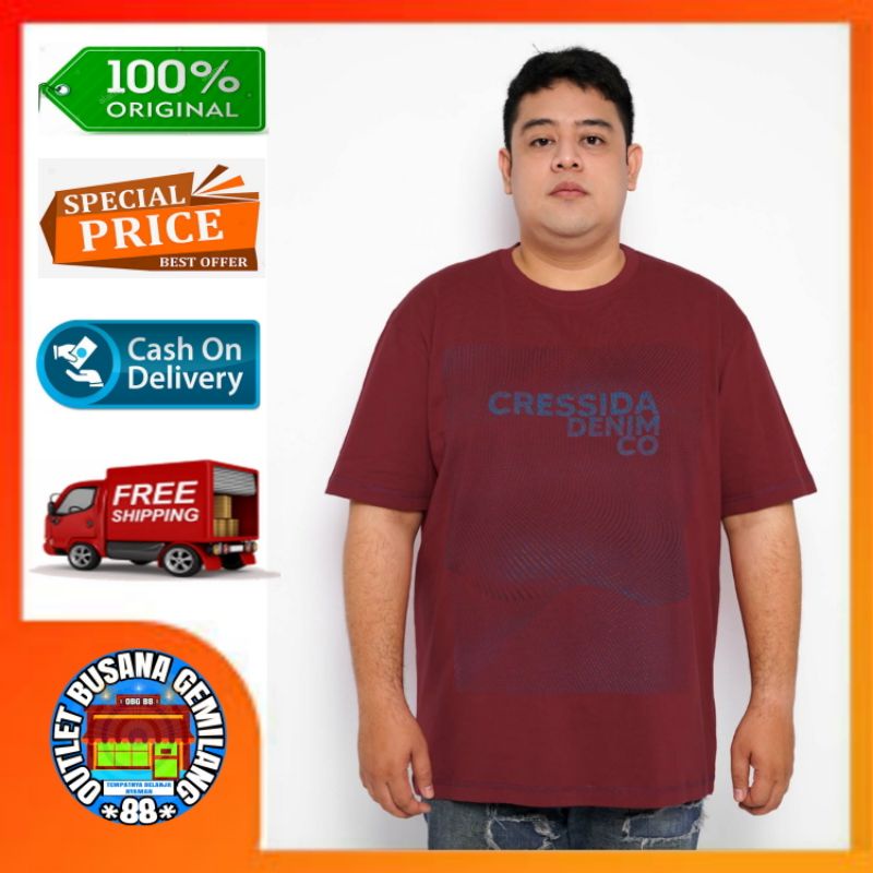 Cressida original Kaos big size pria Kaos pria xxl Kaos xxxl pria Kaos pria jumbo CRESSIDA Kaos over