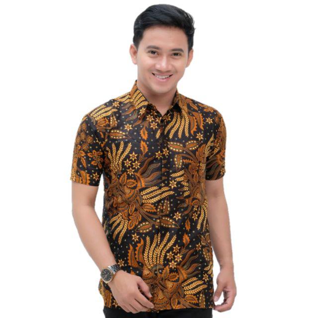 BSWART Batik HRB026 Kenongo Hem Pendek Padi Pekalongan M L XL XXL Batik Pria MURAH Modern Grosir-NO:6