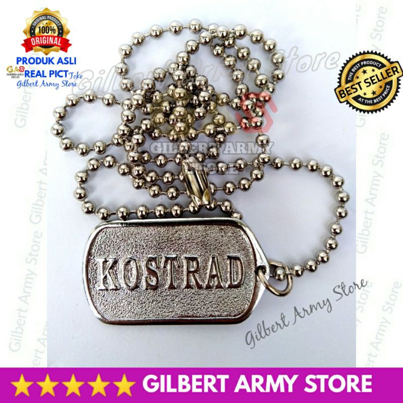 GILBERT ARMY STORE Kalung Kostrad Cor Baret Tni Grosir Murqh Titanium silver Anti Karat