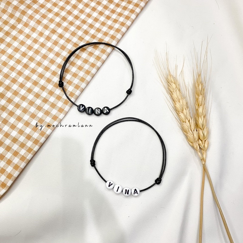 GELANG NAMA BULAT PIPIH / GELANG NAMA SENDIRI / GELANG CUSTOM