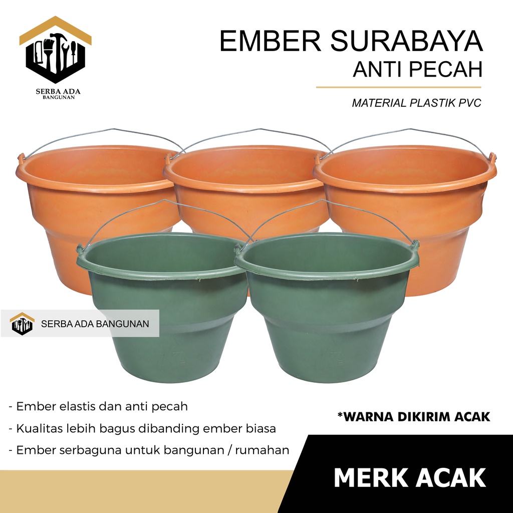 Ember plastik Surabaya Ember Cor Anti Pecah elastis kuat Termurah