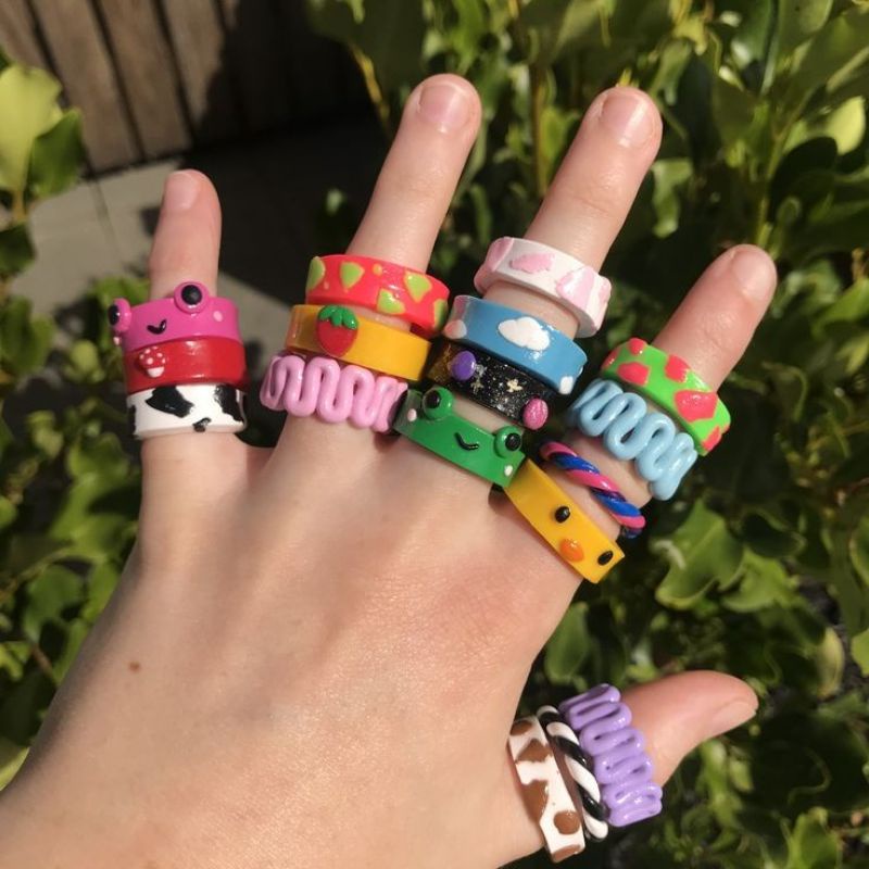 Custom Aesthetic Indie Kid Clay Rings [BACA DESKRIPSI]