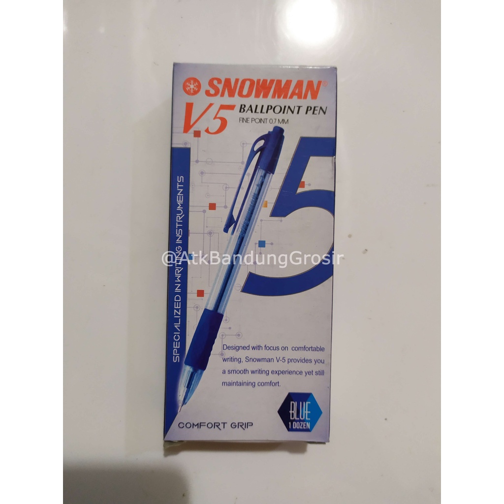 

Pulpen Snowman V-5 Warna Biru Hitam Merah Pena Cetek - Lusinan (12 pcs)