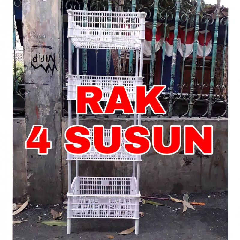 ADK RAK SUSUN 4 TINGKAT Keranjang Susun Keranjang Dapur Keranjang Buah 4 SUSUN