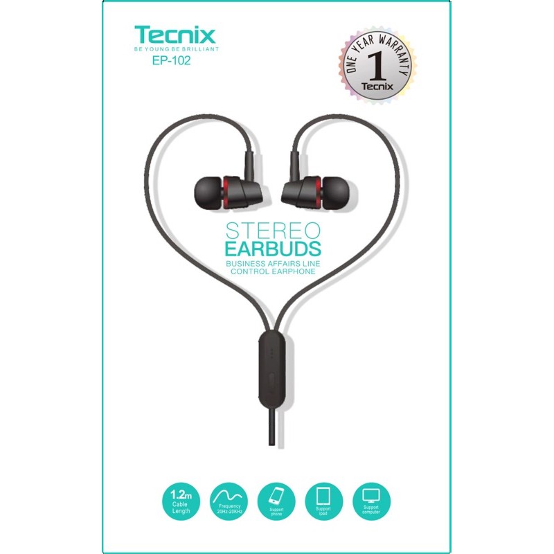 Headset TECNIX EP-102 Earbud EP-102 Stereo Mega Bass Earphones