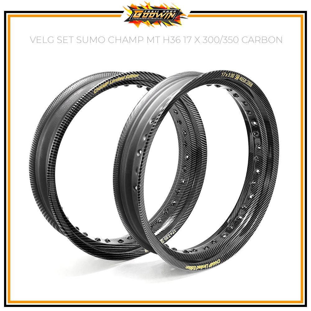 VELG Set Supermoto CHAMP 36 Hole SUMO MT 17 300 350 Carbon CRF 150L KLX 150 WR 155