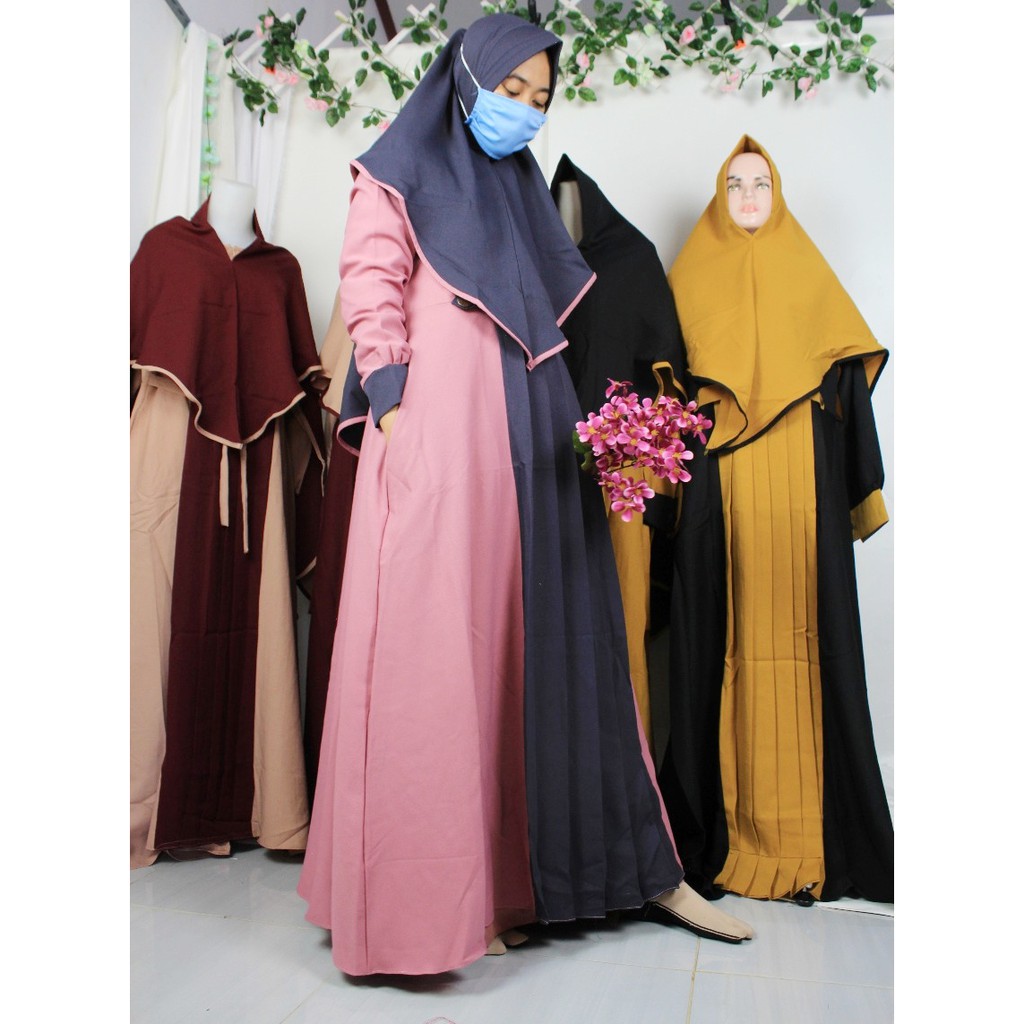 HOT SALE GAMIS SET SYARI SHAPPIRE set khimar antem Busana Muslim Terlaris hijab jilbab