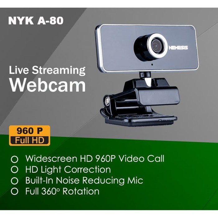 WebCam NYK Web Cam A80 960p Streaming Zoom built in Microphone Night Hawk Nemesis Gaming