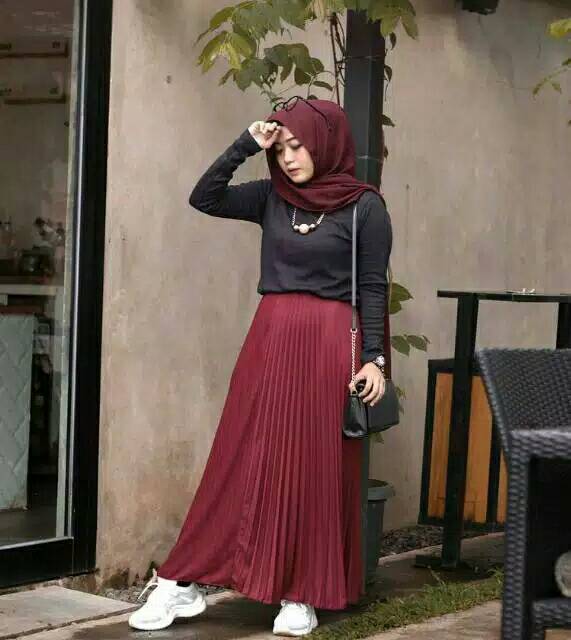 Rok Plisket Bawahan Wanita Flare Skirt Fashion Grosir Terlaris / ROK PLISKET SUPER MAYUNG/ FLARE SKI-4