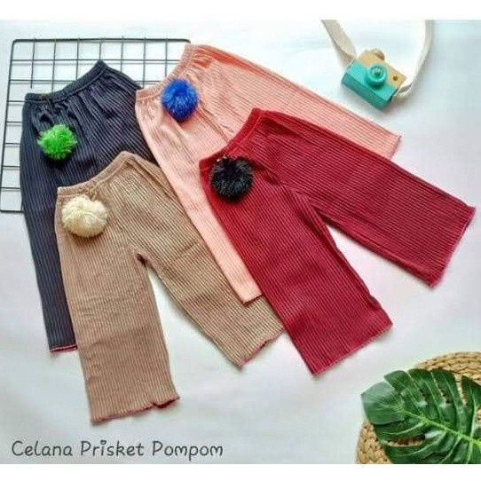 Kulot Plisket Anak Part II Terlaris | Celana Anak Pom - Pom Best Seller