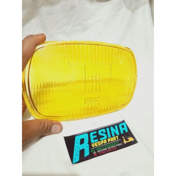 mika kaca depan lampu motor vespa px pxe spartan strada smoke kuning siem