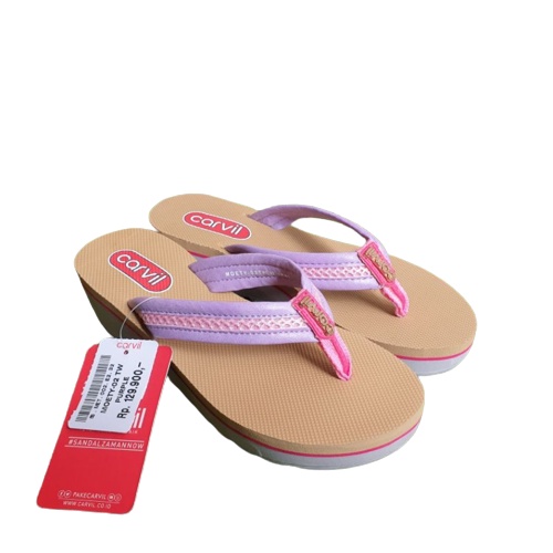 Carvil Moety-TW | Sandal Wedges Anak Perempuan Model Jepit tinggi hak 5cm Original 100%