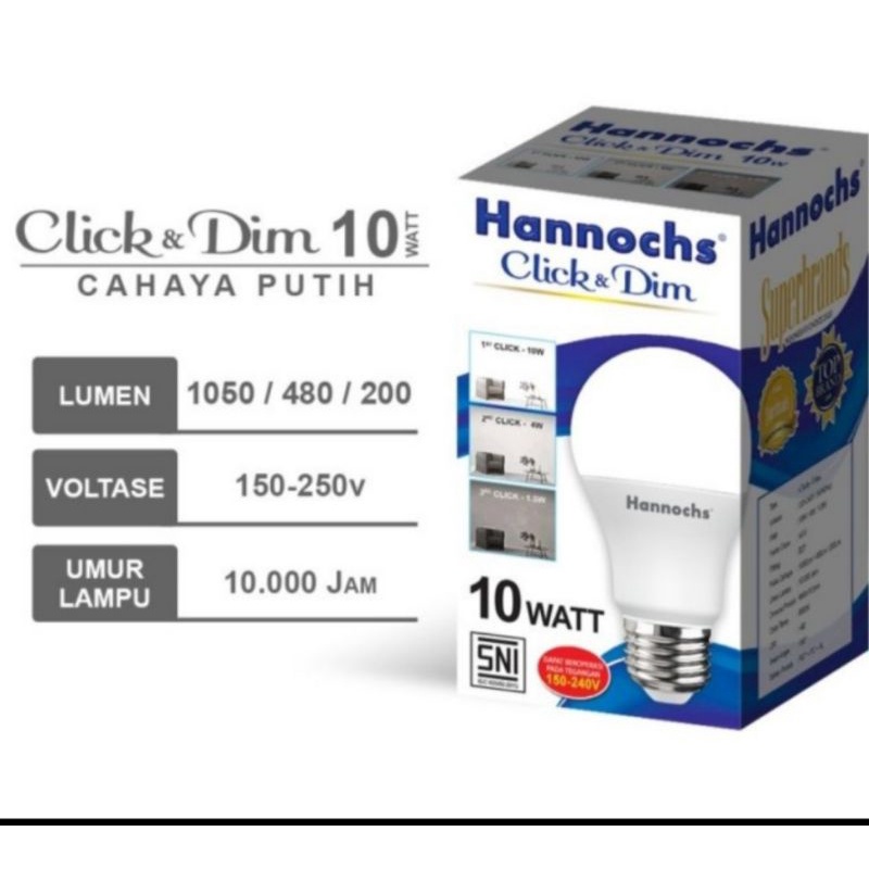 LAMPU LED HANNOCHS CLICK &amp; DIM 10 W