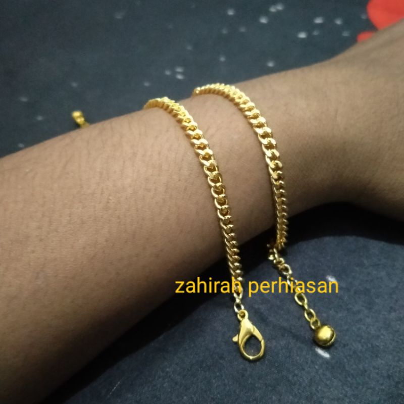 COD gelang tangan wanita rantai titanium terbaru asli tidak luntur