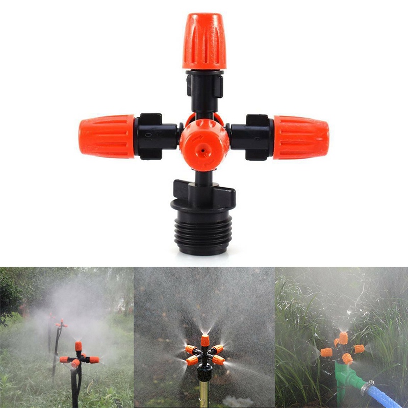 Lima-outlet Nozzle Misting Dripper Sprayer Auto Drip Irigasi Alat Adjustable Atomizing Sprinkler Rumah Kaca Penyiraman Otomatis Pembibitan Melembabkan Sprinkler