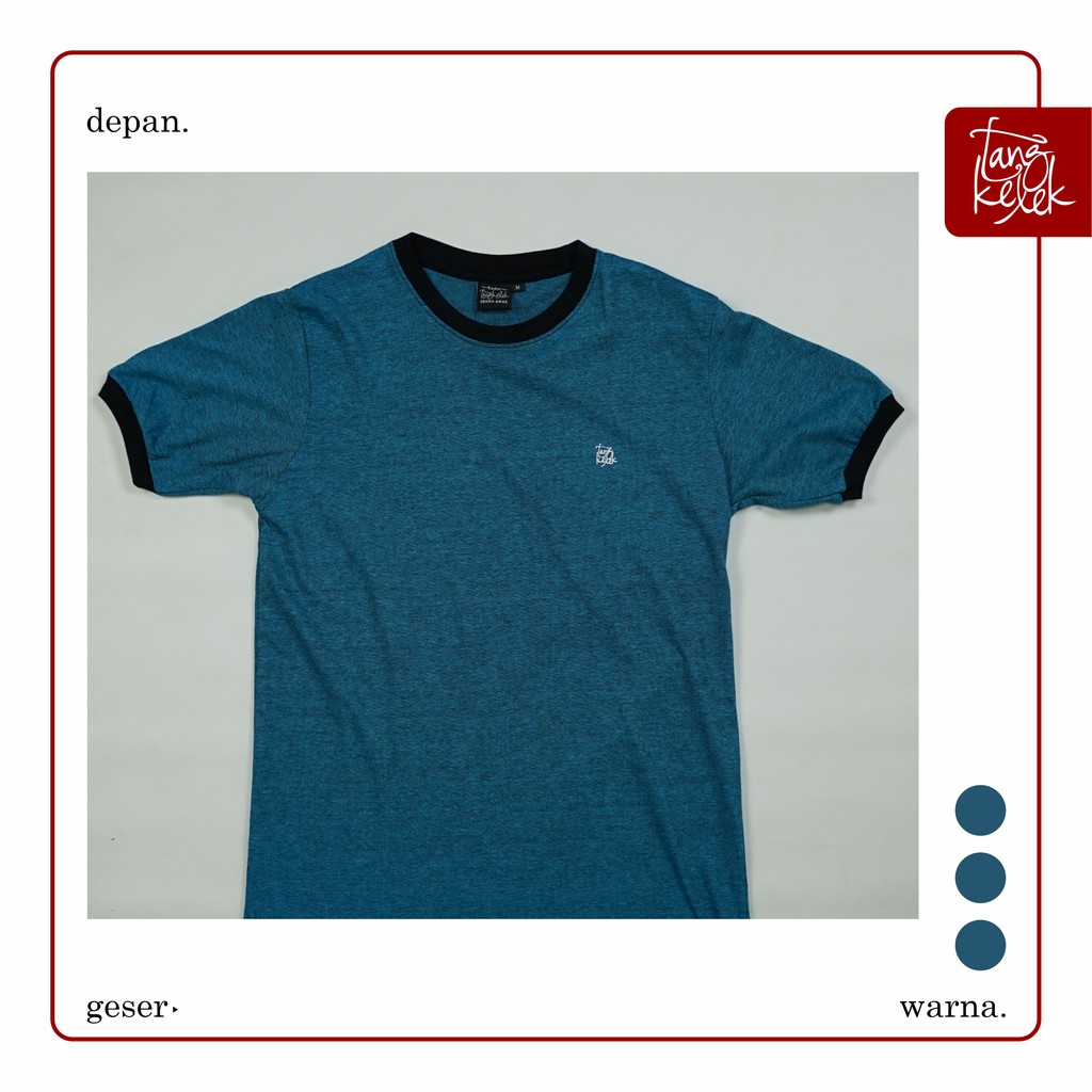 Tangkelek Baju Kaos Logo Tangkelek Kecil Dada Warna Biru