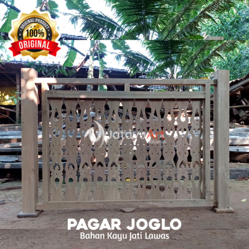 Ralling pagar kayu pendopo joglo kayu jati lawas