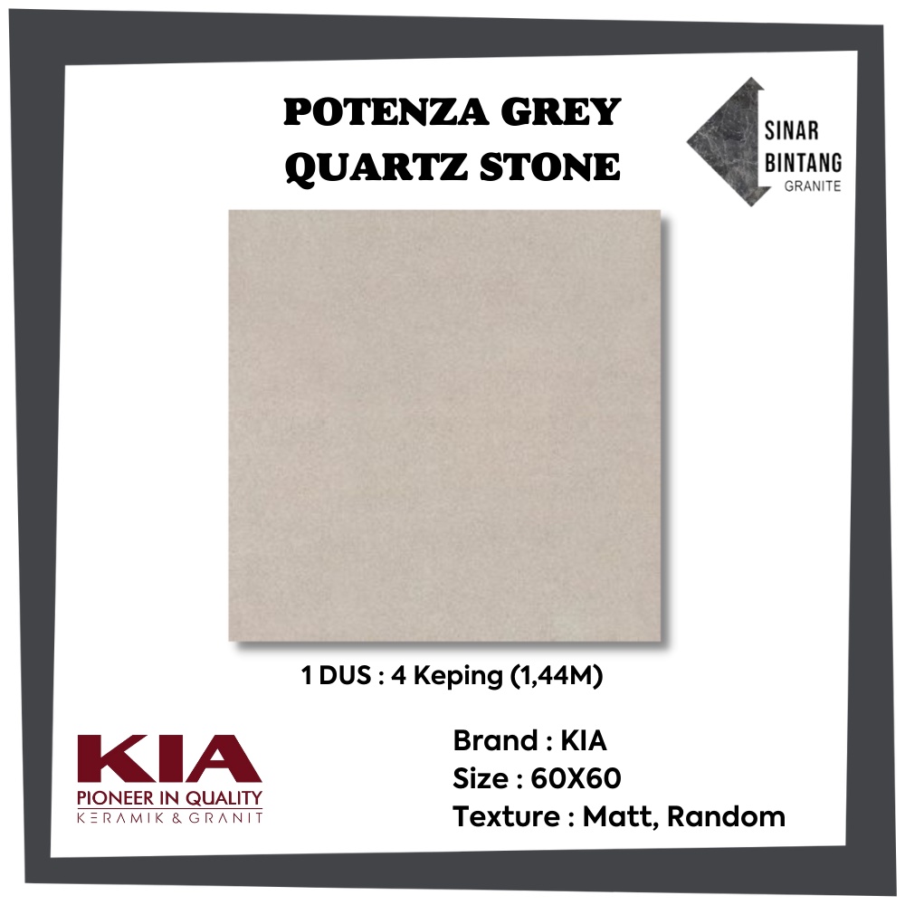 Granit 60X60 | Granit Lantai Potenza Grey Quartz Stone KIA