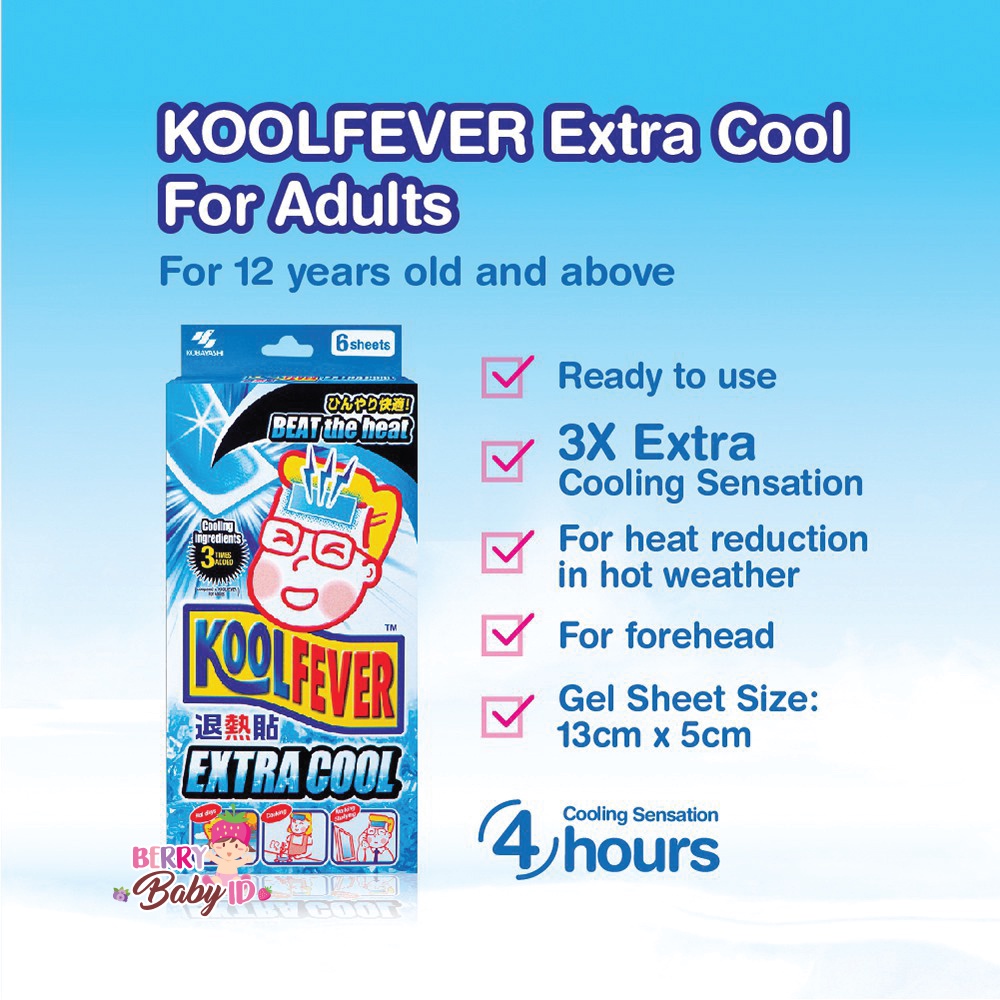 KoolFever Kompres Demam Bayi Anak Dewasa Kool Fever Baby Kids Adult Berry Mart