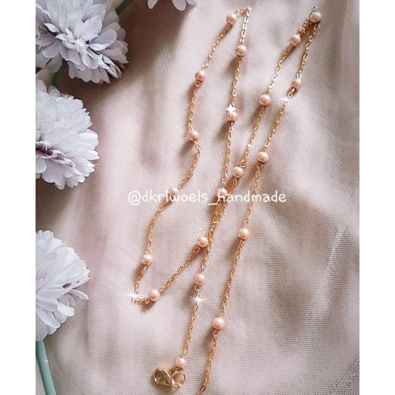 strap masker mutiara/kalung masker mutiara