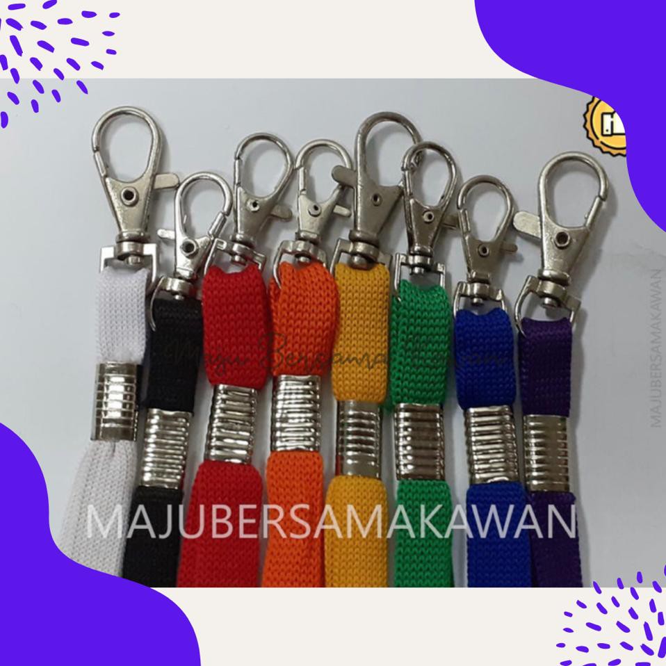 

Tali Lanyard / Tali ID Card / Tali Nametag / Tali Gantungan ID Card Model Kait Besi 1cm