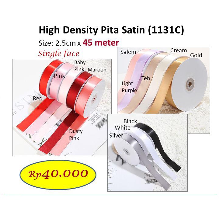 

High Density Pita Satin - pita bunga - pita kado - barang florist 1131C