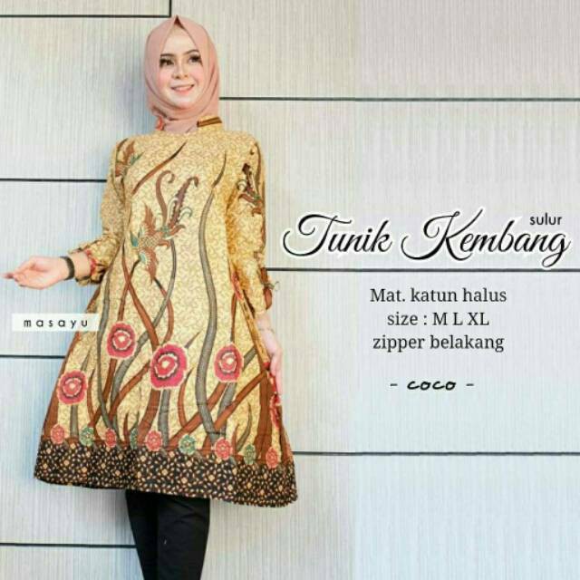 baju pakaian batik TUNIK ATASAN cewek wanita modern murah terbaru trend kekinian 2020 terlaris A106