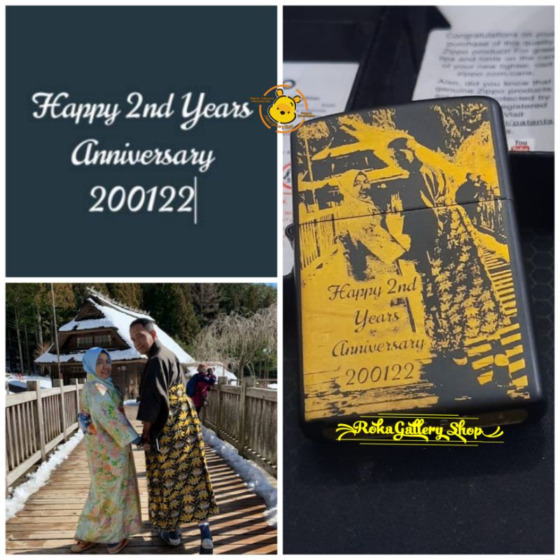 korek zippo custom foto dan tulisan bebas request seperti difoto