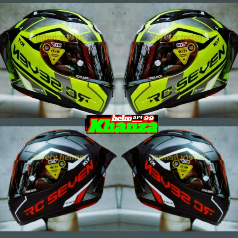 HELM FULL FACE KYT RC7 MOTIF PAKET GANTENG/SETIKER SET SPOILER/Pree kc original kyt