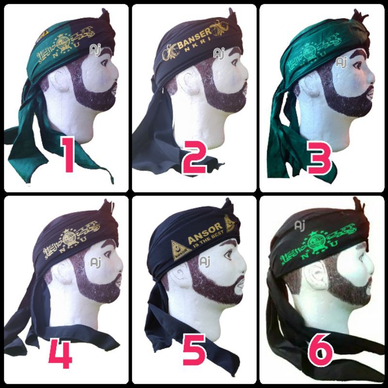 iket udung blangkon peci lipat sunda jawa motif sablon serba nu hitam hijau ukuran pria dewasa