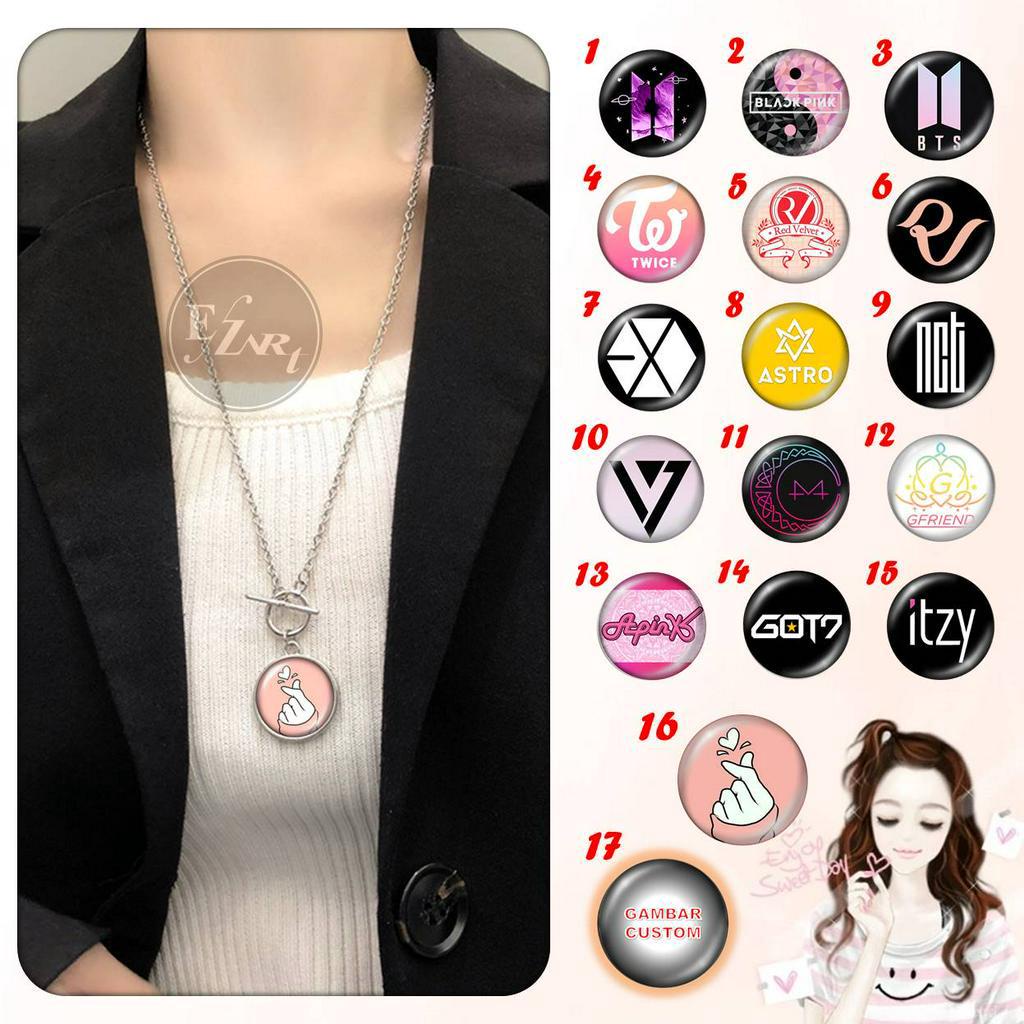 KALUNG LIONTIN TOGGLE BISA PESAN GAMBAR FOTO KPOP BTS, Blackpink, Twice, RV, EXO, GOT7, NCT, Itzy