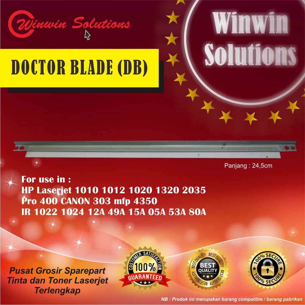 DOCTOR BLADE Q2612A 49A 05A 80A 53A 13A 15A NO TAPE O
