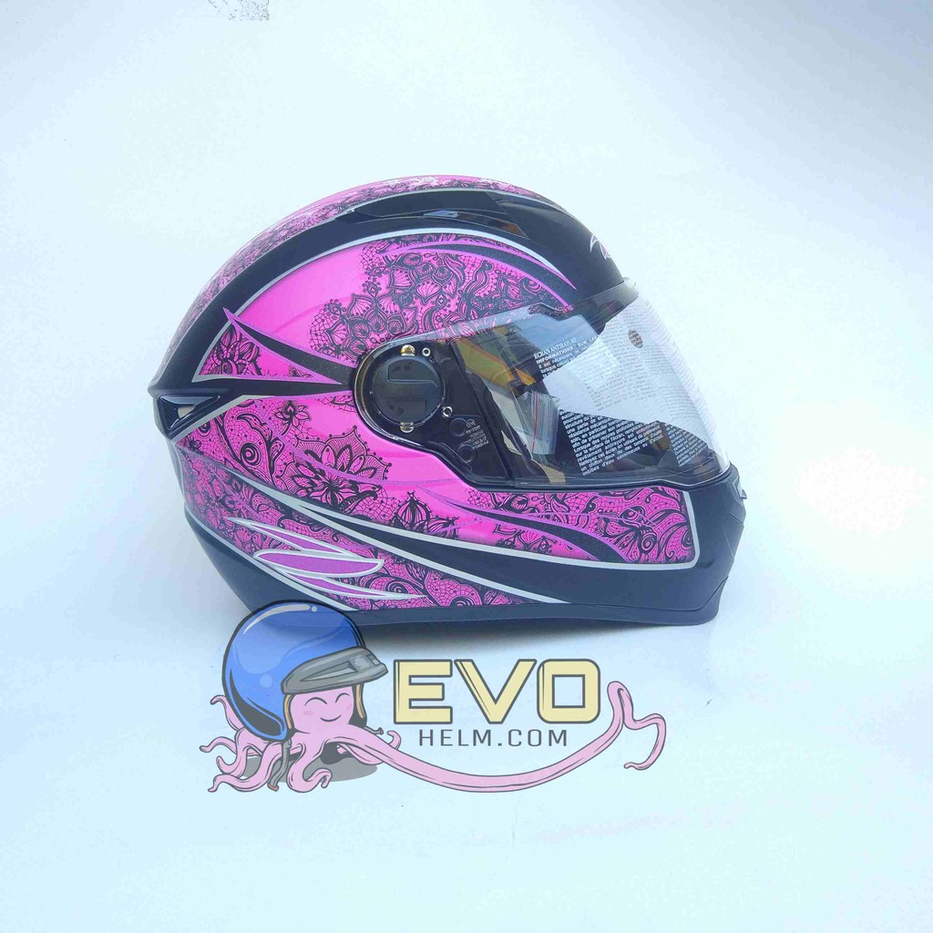 HELM ZEUS FULL FACE ZS-811 MATT BLACK AL 9 PURPLE - FREE SMOKE VISOR  ORIGINAL ( ONGKIR 2KG )