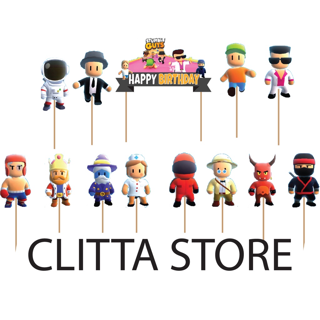 Cake topper Stumble Guys Game set