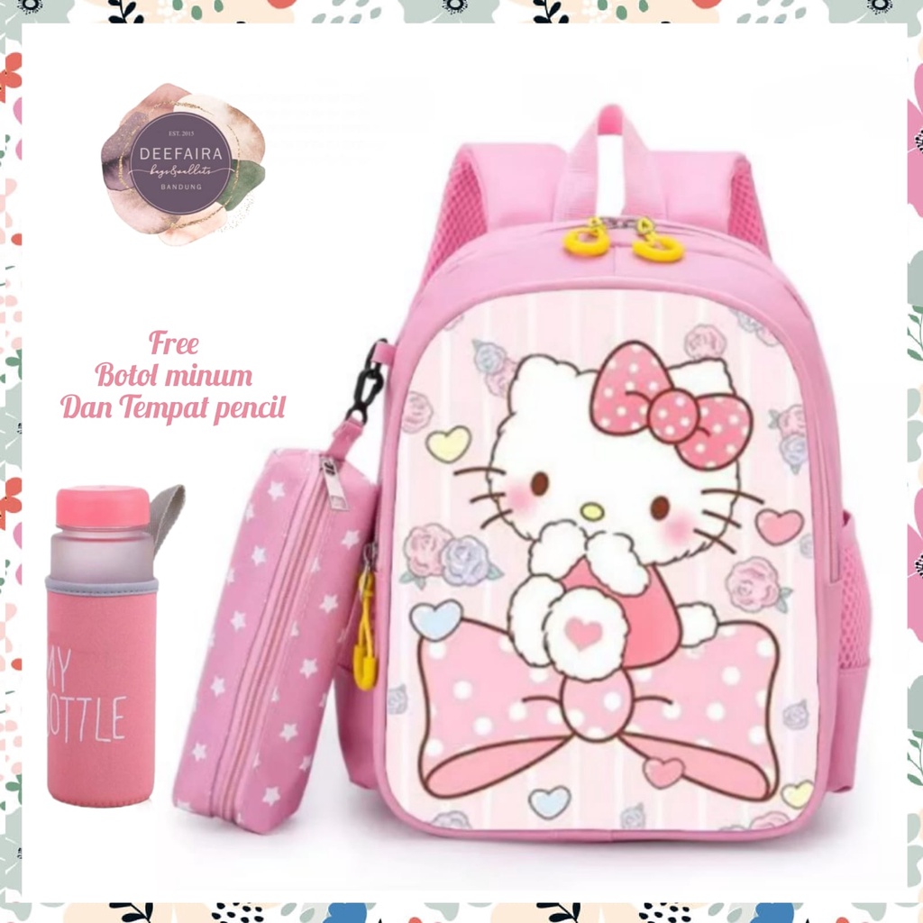 Tas Anak Perempuan Untuk Sekolah Tk Paud Dan Sd Model Hell0 K1tty 3 In 1