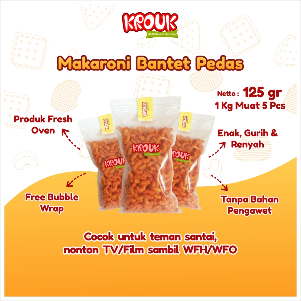 

Krouk Snack Makaroni Makroni Macaroni Macroni Bantet Bantat Pedas Goreng Krispi Krispy Renyah Gurih Pedas Jajanan Cemilan Camilan Ngemil Makanan Ringan Kekinian Murah Kiloan Halal 125 Gram