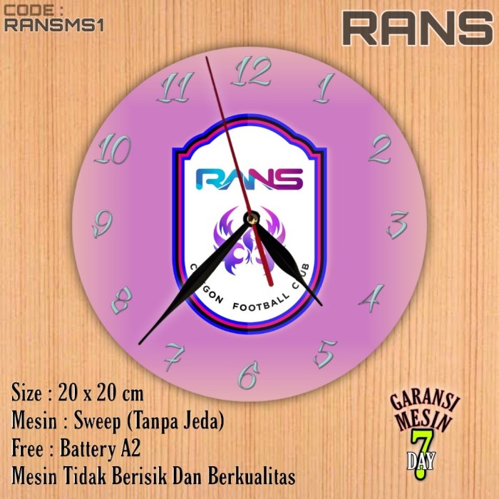 Jam Dinding RANS NUSANTARA Team Club Klub Sepak bola RANS NUSANTARA