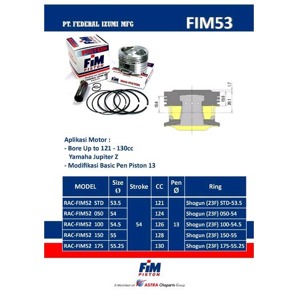 Piston kit Jupiter XB