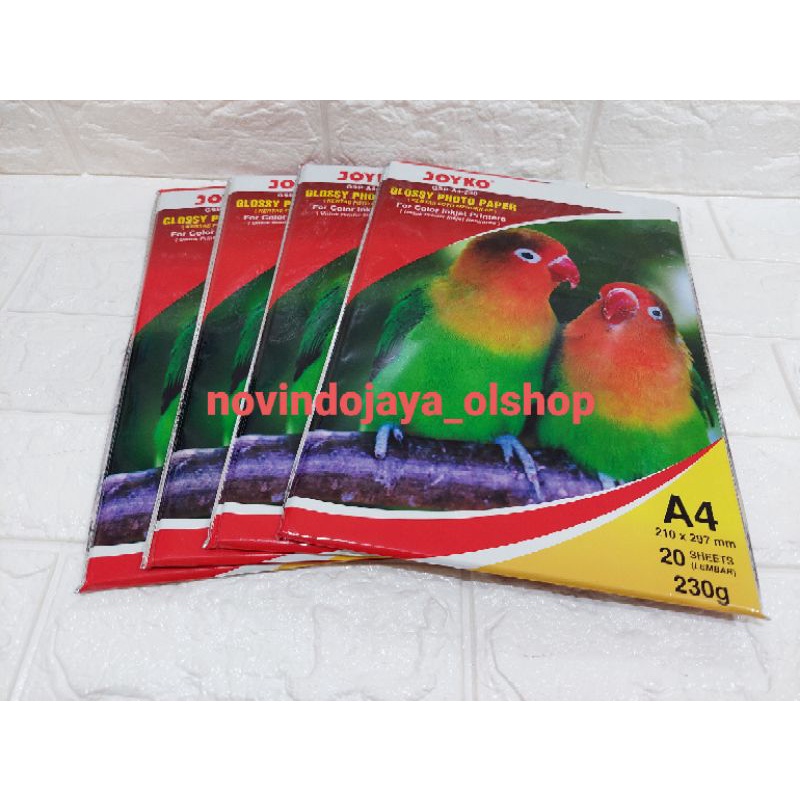 

Glossy Photo Paper - JOYKO A4 230 / Kertas Foto 20 Sheets