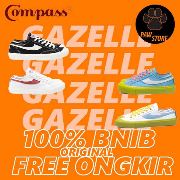 (BNIB) SEPATU COMPASS GAZELLE LOW / Black White / White Red / Matcha Blue / Matcha White