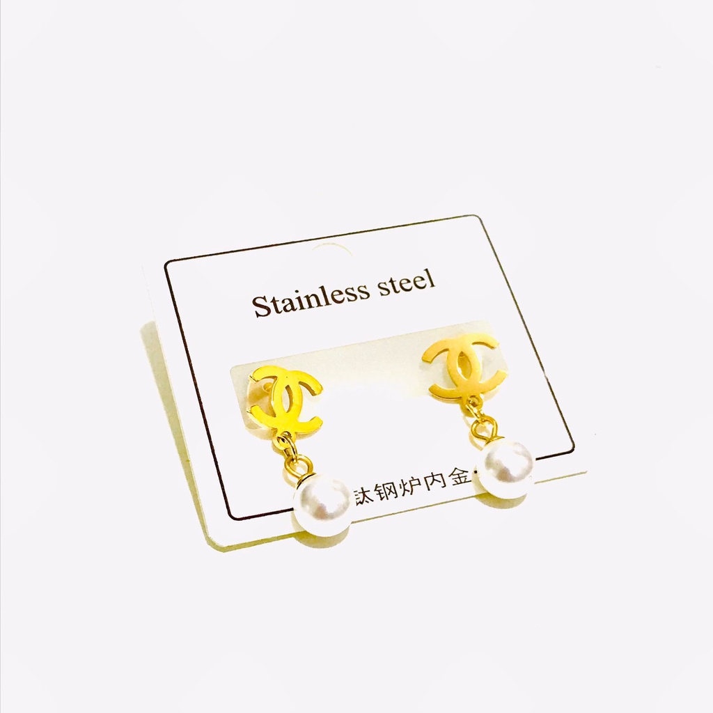 Anting Titanium Wanita Lapis Emas Anti Karat AT-62-17