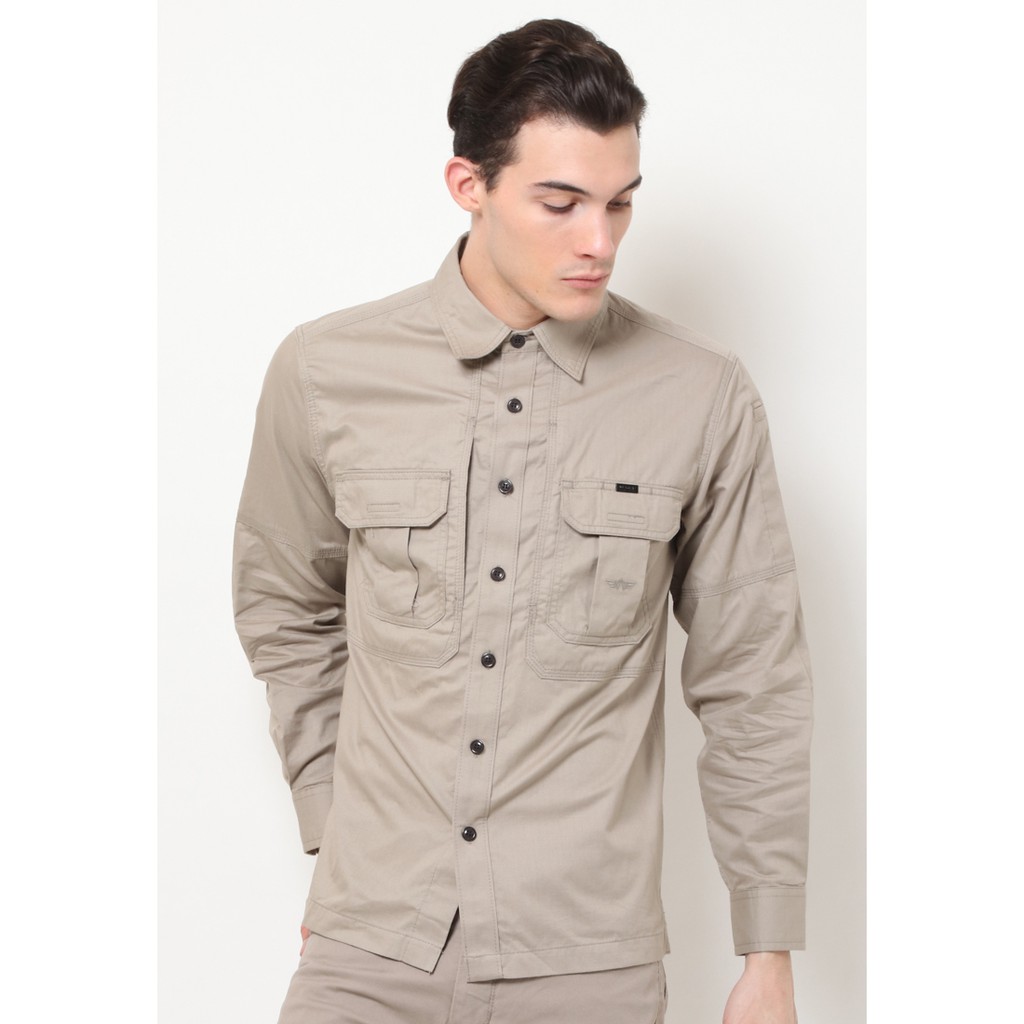 Kemeja Lengan Panjang Pria MGee 3451C Original Gad 007 Cream