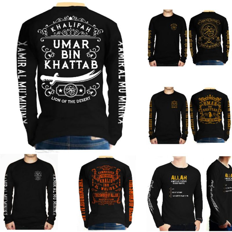 Kaos Umar Bin Khattab kaos islami islam muslim Tangan Pendek dan Tangan Panjang Dakwah
