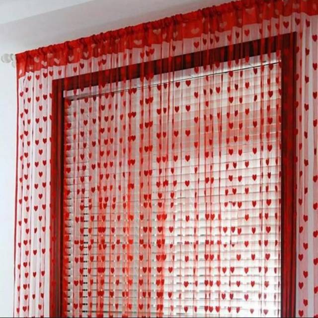Tirai benang motif love-tirai hiasan dekorasi pintu