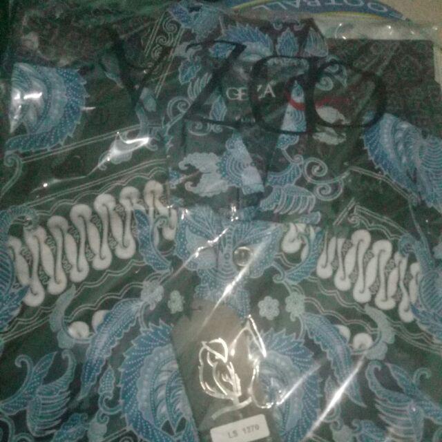 Odza Classic Kemeja Batik Solo Lengan Panjang Baju Pria Sogan Slim Fit