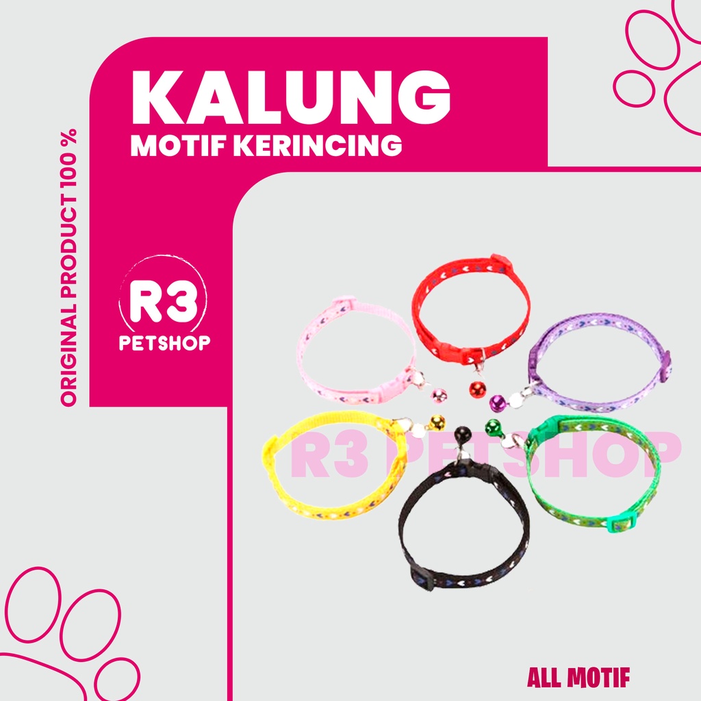 Kalung tali motif kerincing untuk Anjing dan Kucing