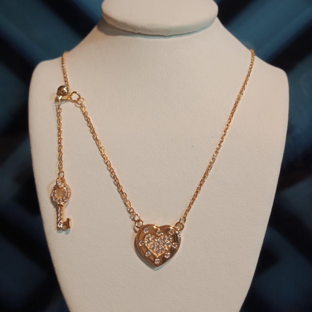 Kalung wanita emas fashion serut kadar 375