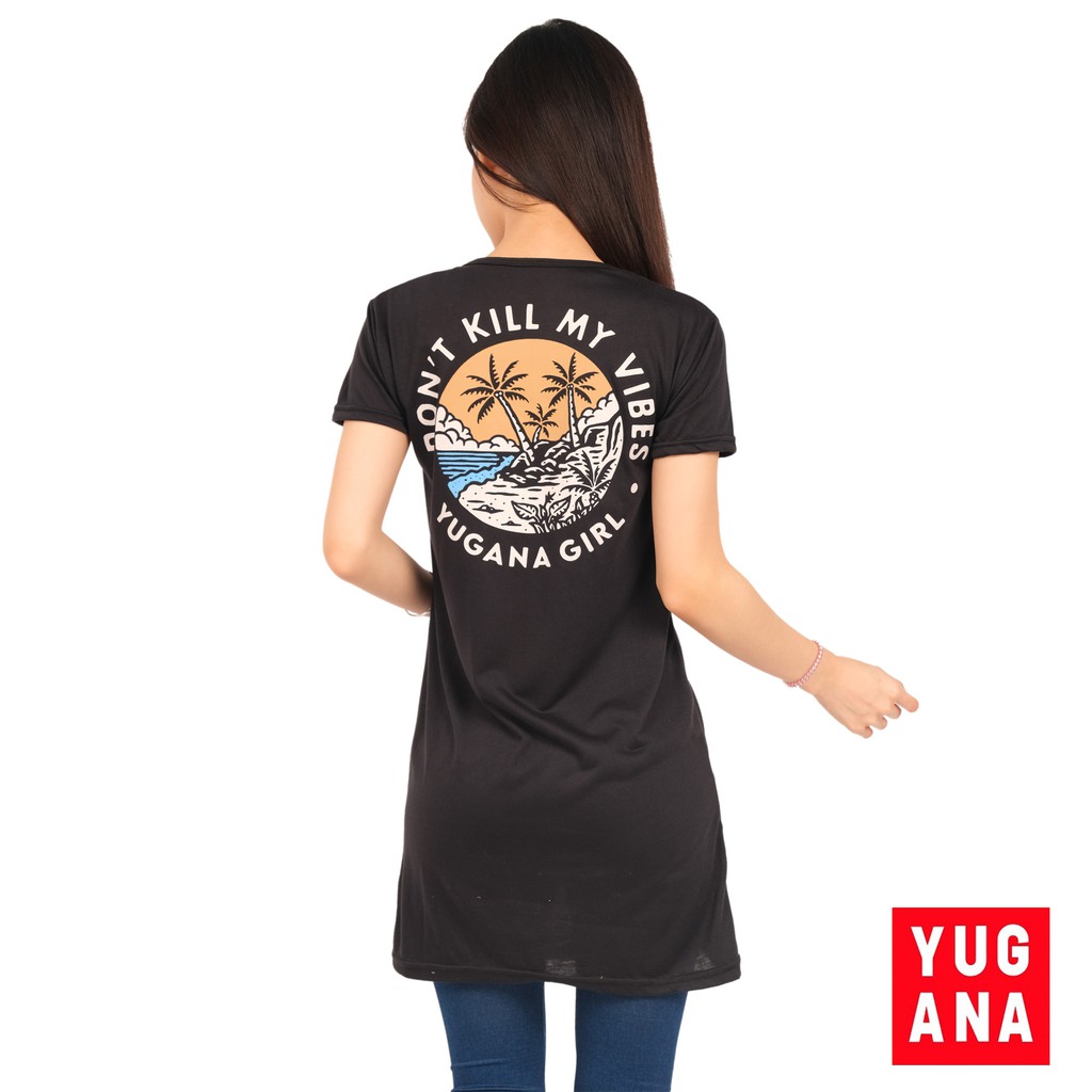 YUGANA - MY.VIBES Dress Wanita Lengan Pendek Baju Cewek Hitam Ungu Army Navy Kuning